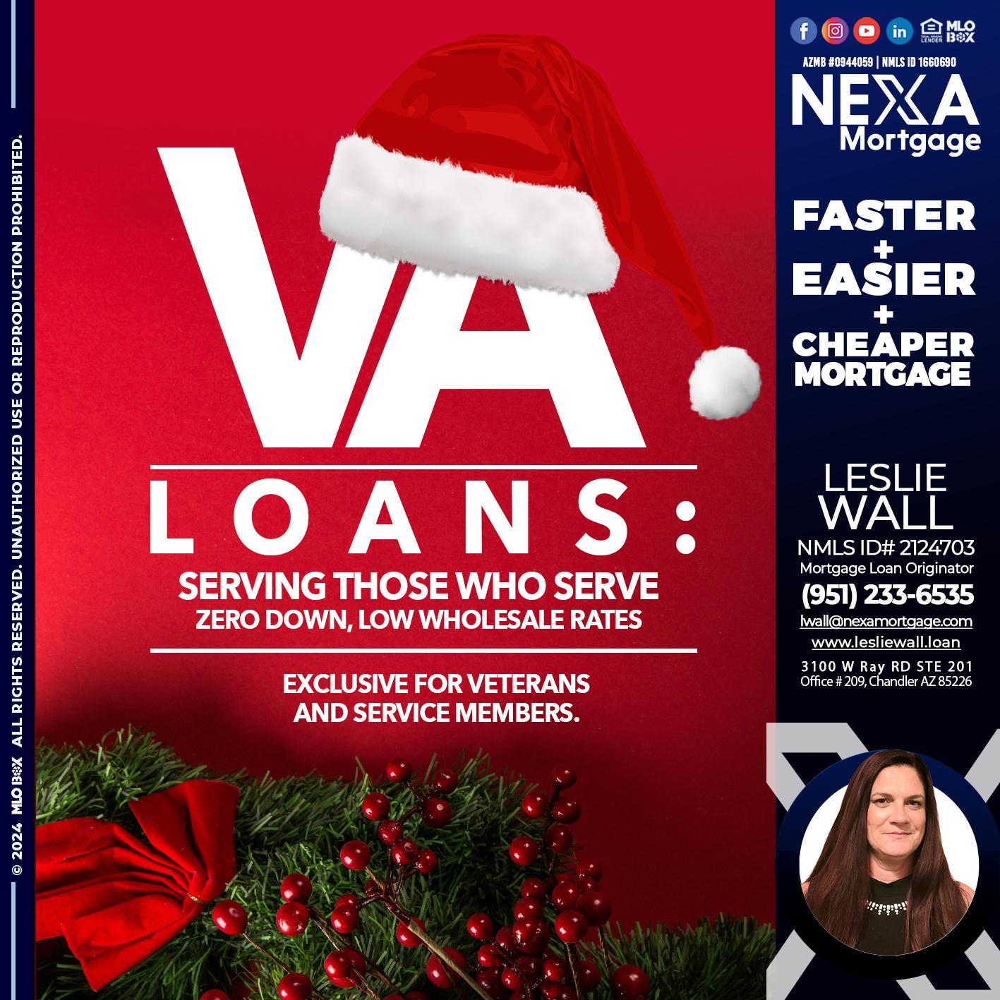 VA LOANS - Leslie Wall -Mortgage Loan Originator