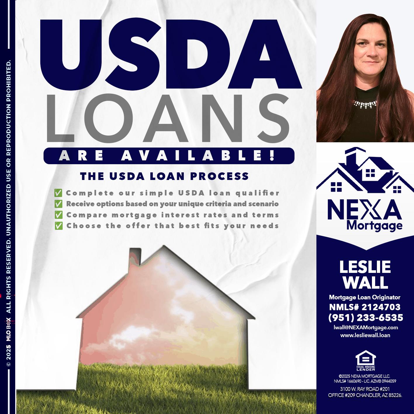 USDA LOANS - Leslie Wall -Mortgage Loan Originator