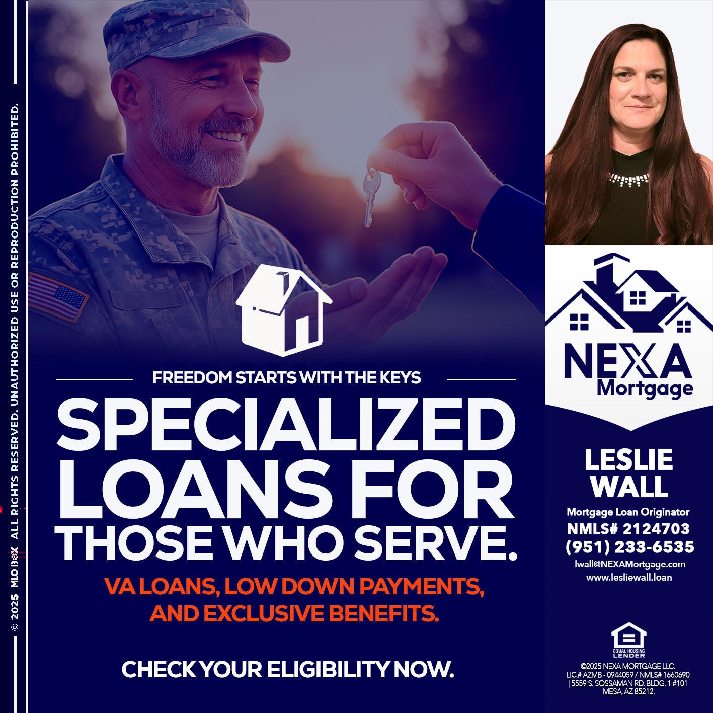 SPECIALIZED LOANS - Leslie Wall -Mortgage Loan Originator