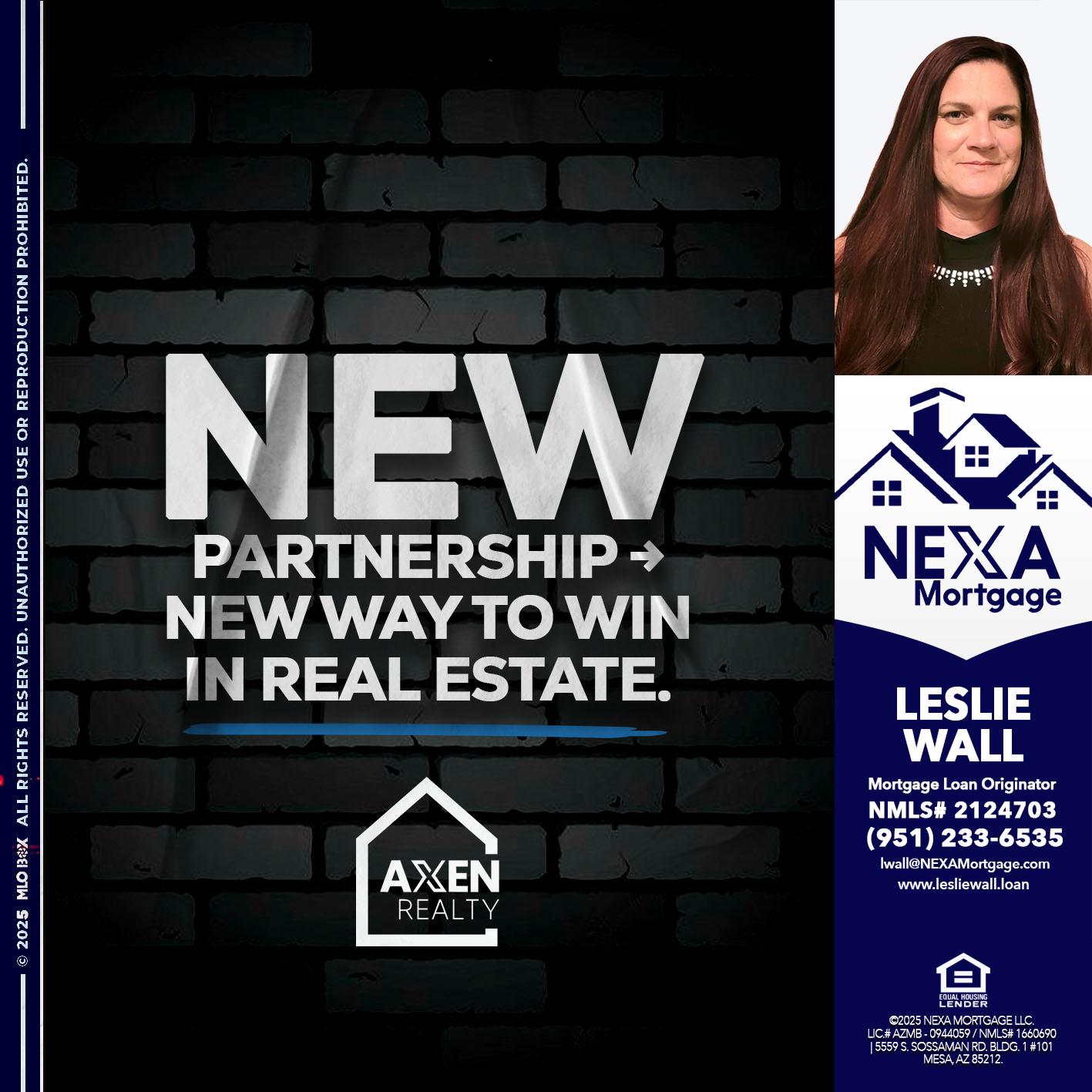 new partnership - Leslie Wall -Mortgage Loan Originator