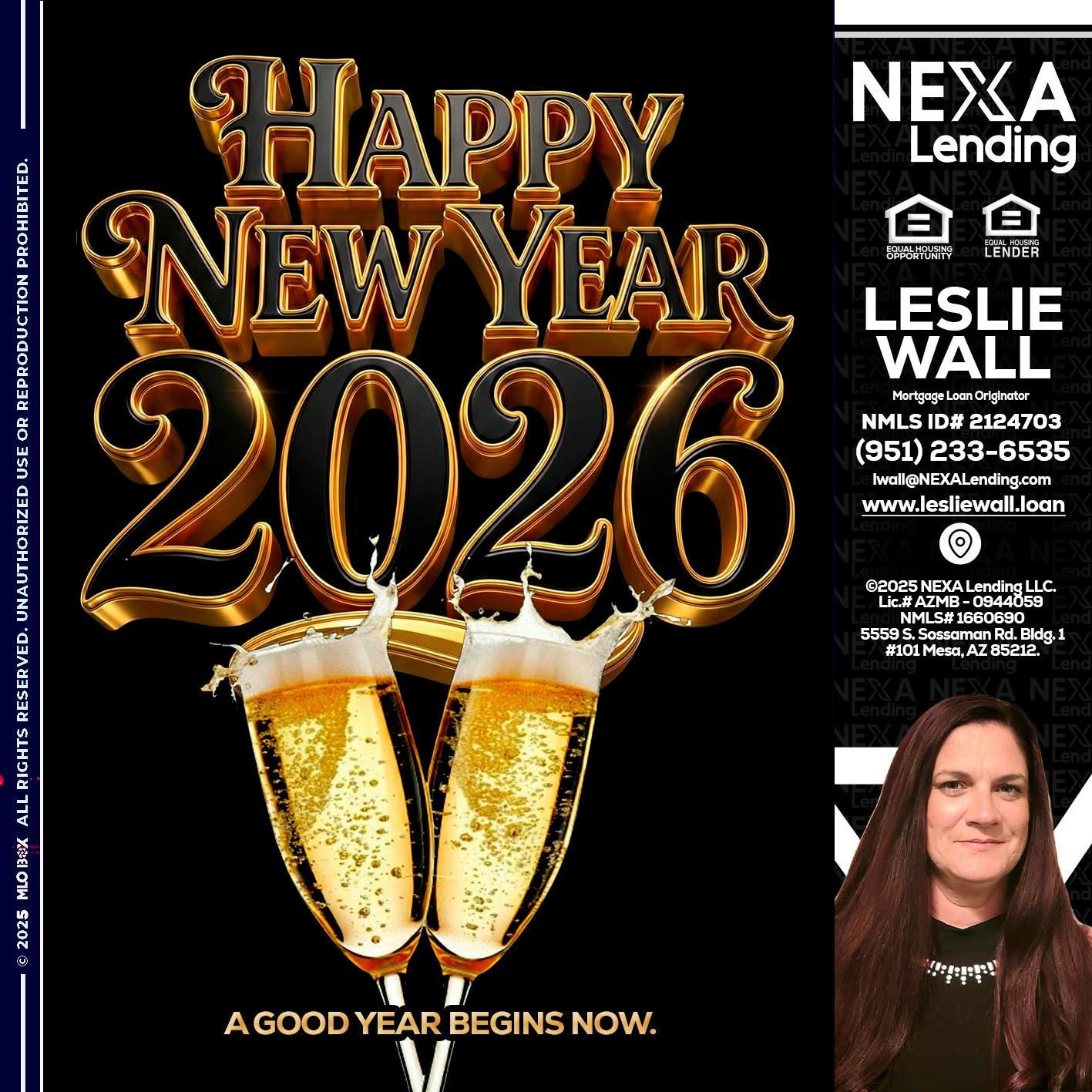 happy new year 2026 - Leslie Wall -Mortgage Loan Originator