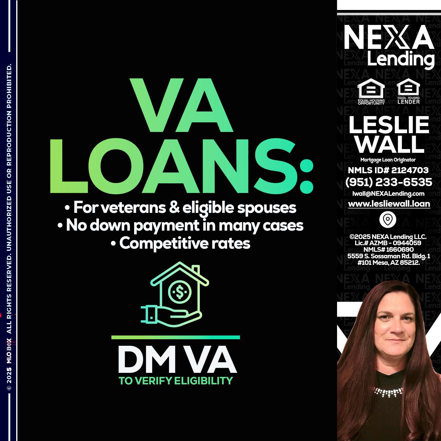 VA LOANS - Leslie Wall -Mortgage Loan Originator