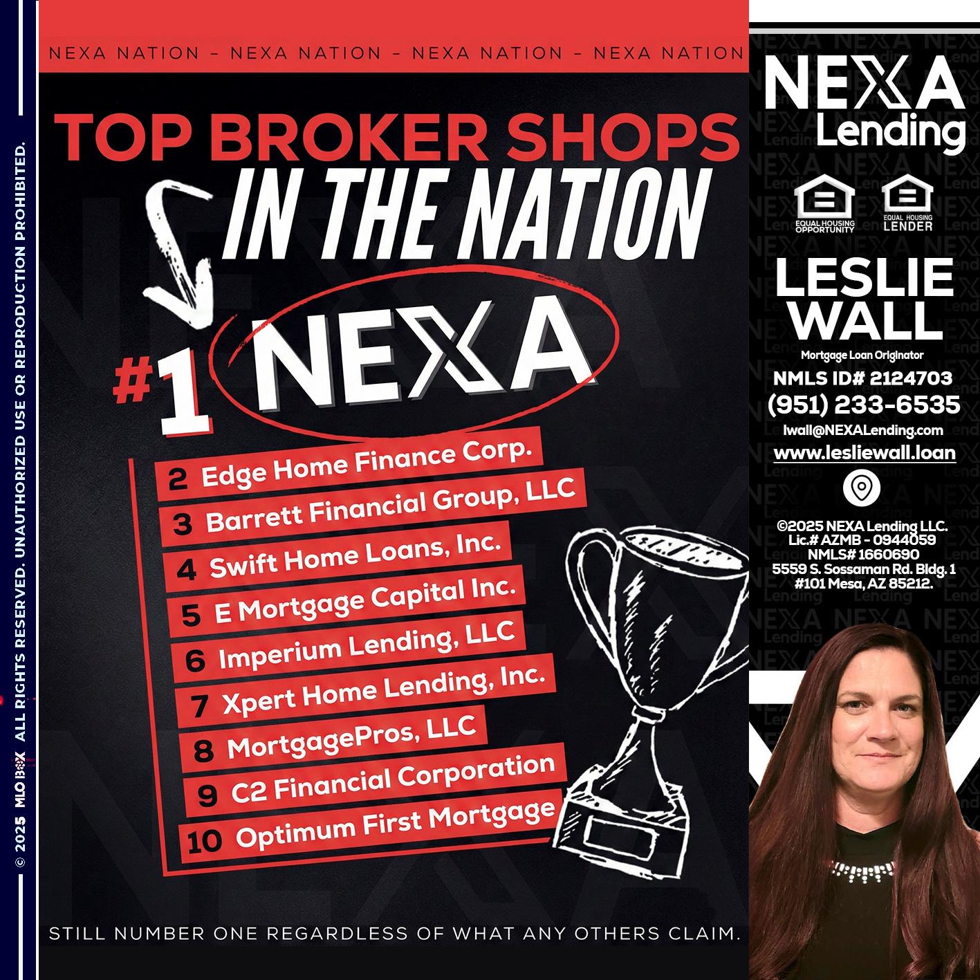 top broker - Leslie Wall -Mortgage Loan Originator