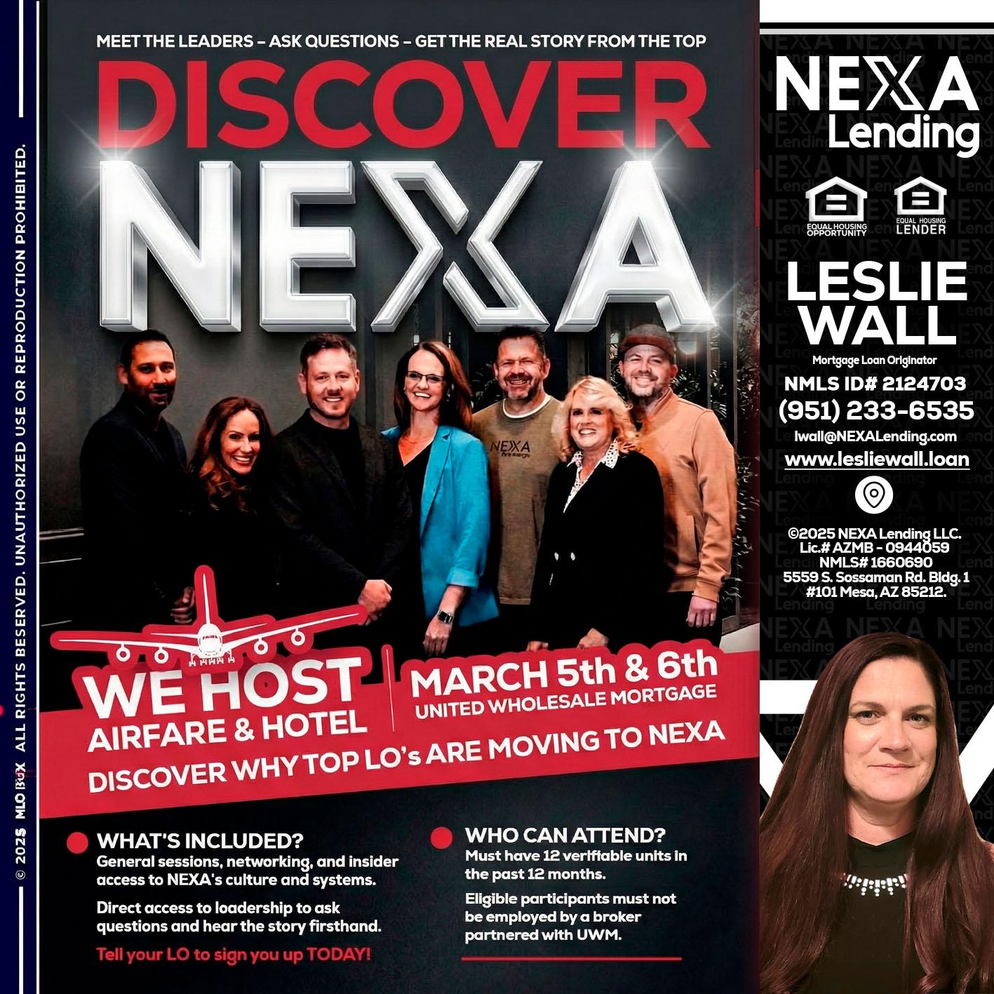 DISCOVER NEXA - Leslie Wall -Mortgage Loan Originator