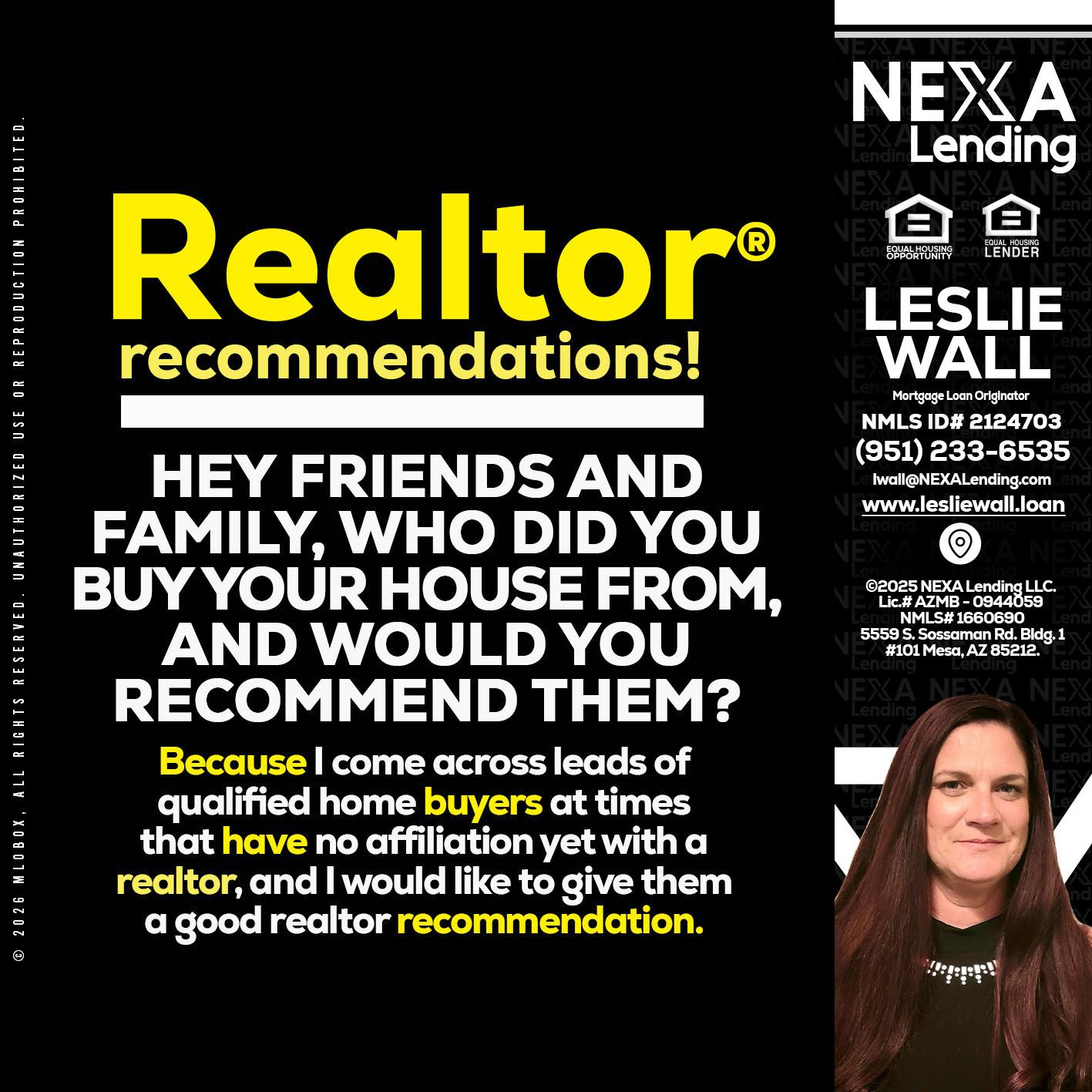 REALTOR - Leslie Wall -Mortgage Loan Originator