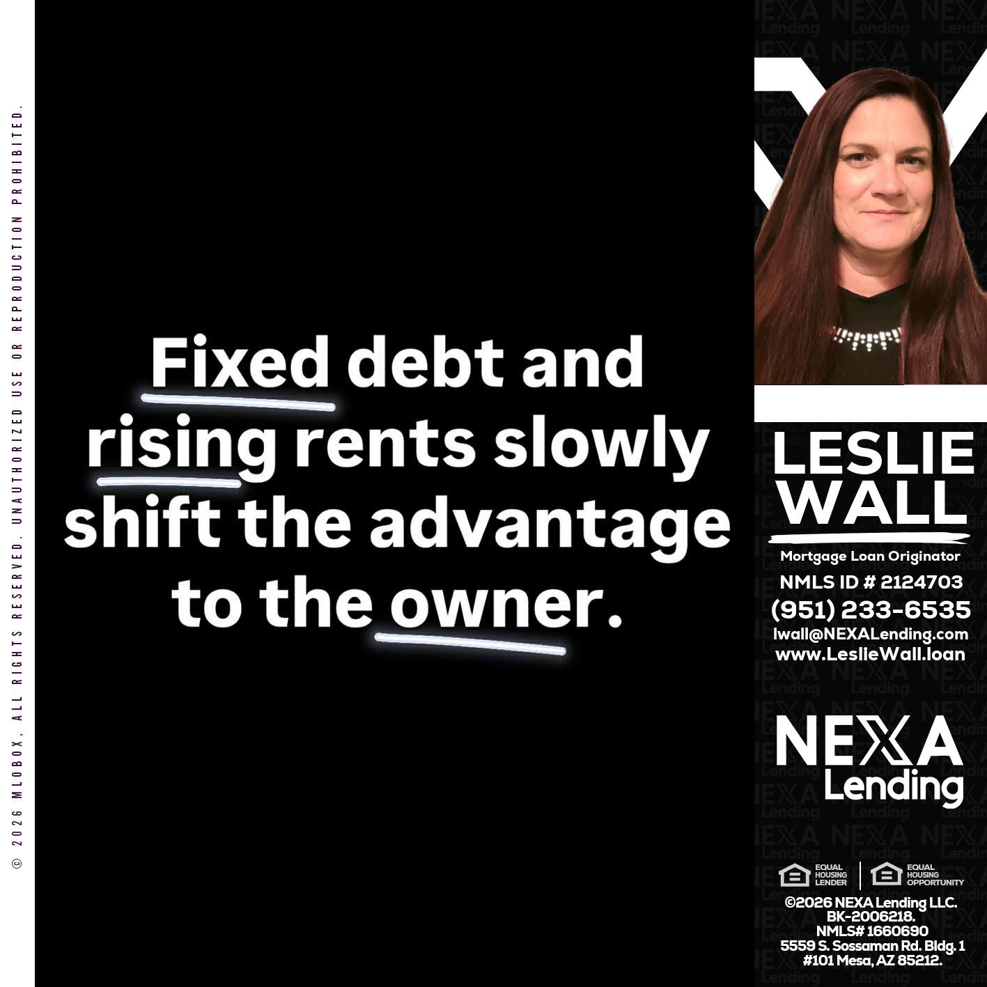 FIXED DEBT - Leslie Wall -Mortgage Loan Originator