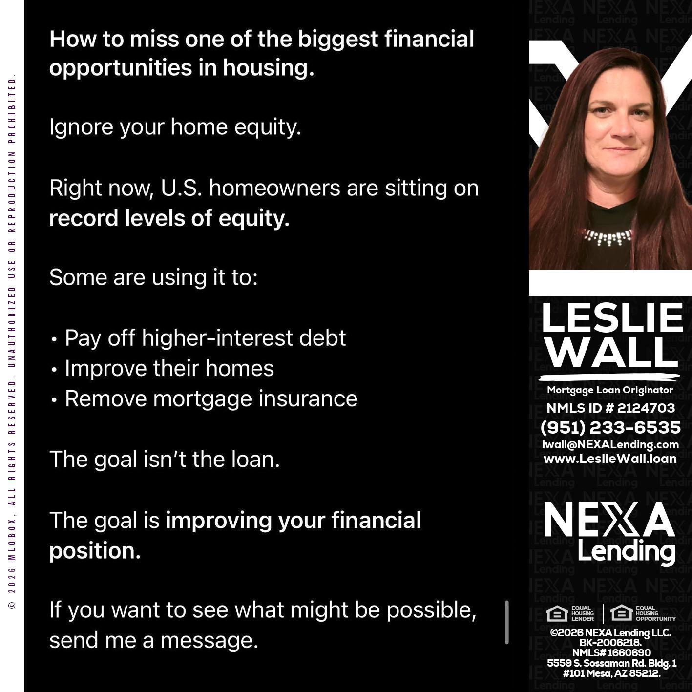 how to miss - Leslie Wall -Mortgage Loan Originator