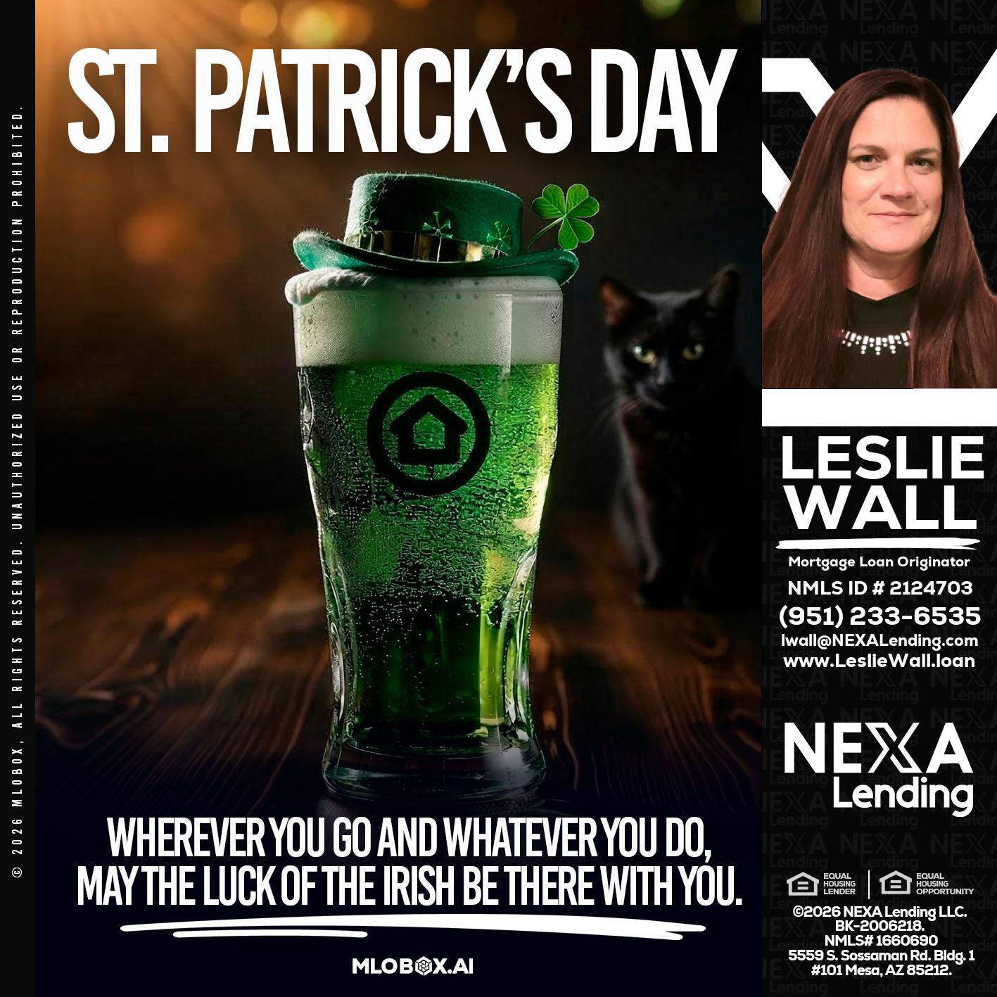st. Patricks day - Leslie Wall -Mortgage Loan Originator