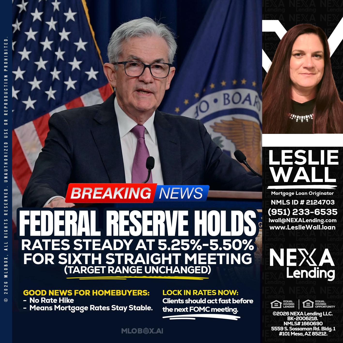 federal reserve - Leslie Wall -Mortgage Loan Originator