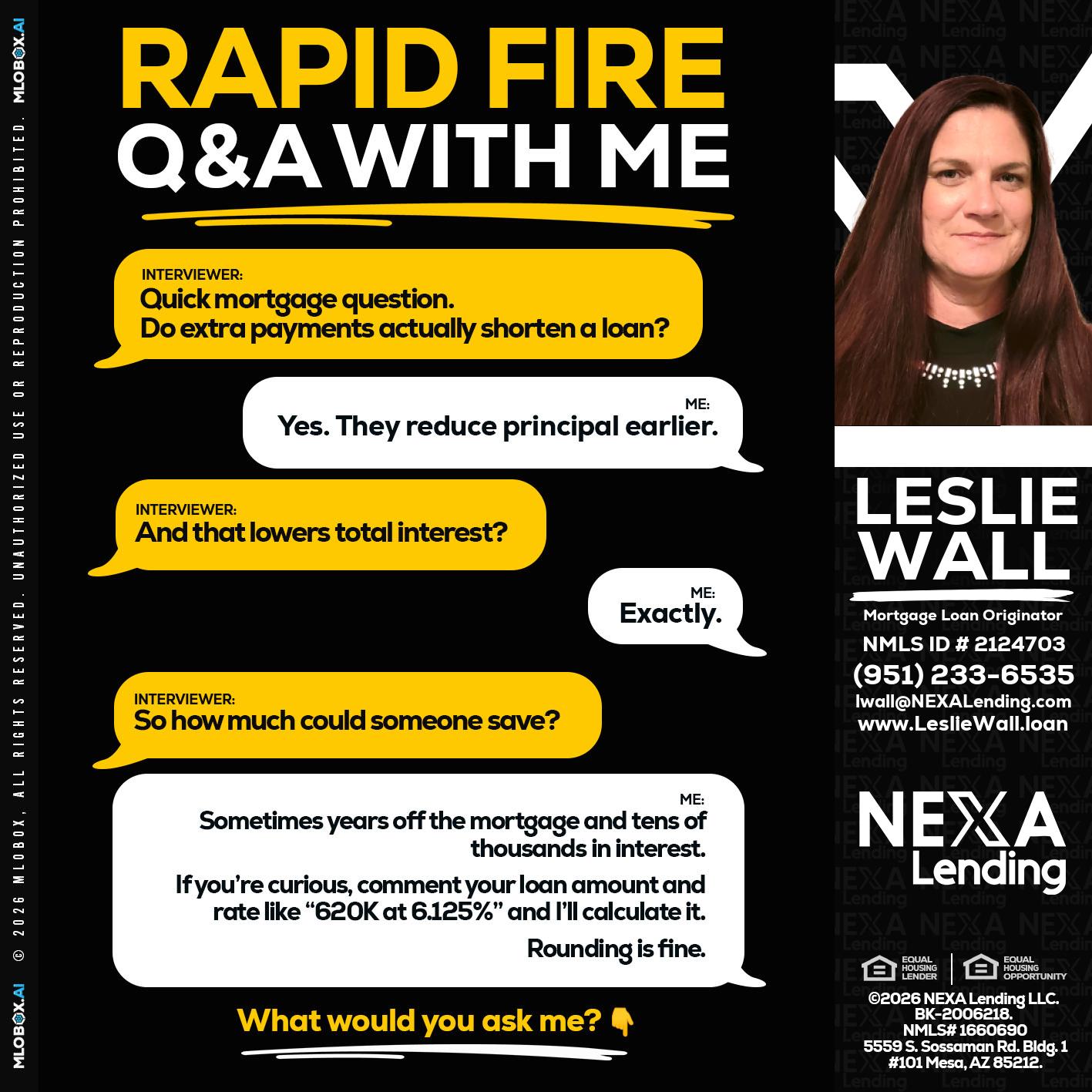 RAPID FIRE QA - Leslie Wall -Mortgage Loan Originator