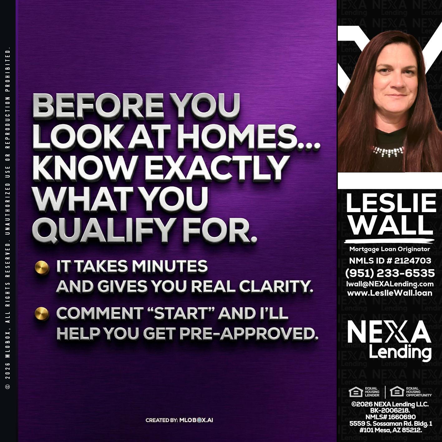 BEFORE YOU - Leslie Wall -Mortgage Loan Originator