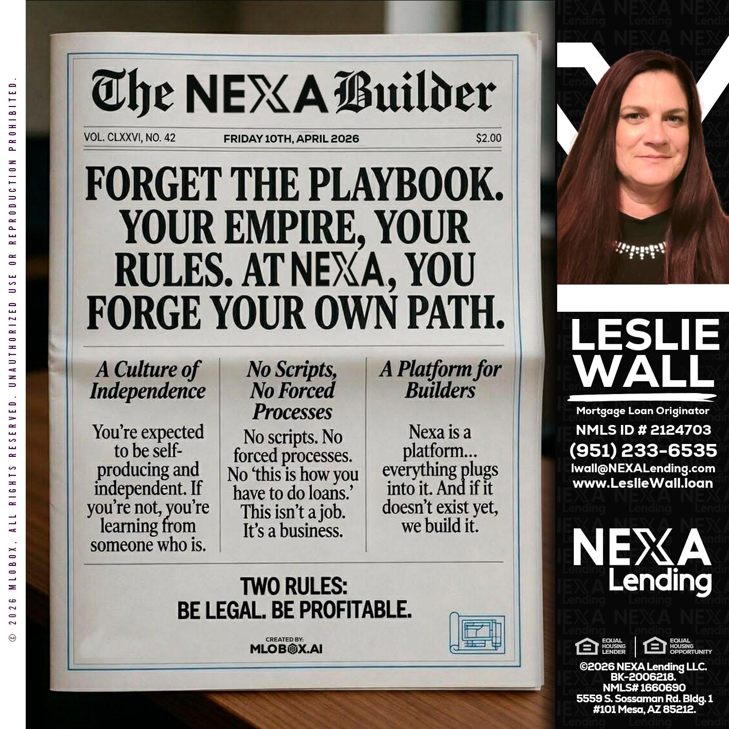 THE NEXA BUILDER - Leslie Wall -Mortgage Loan Originator