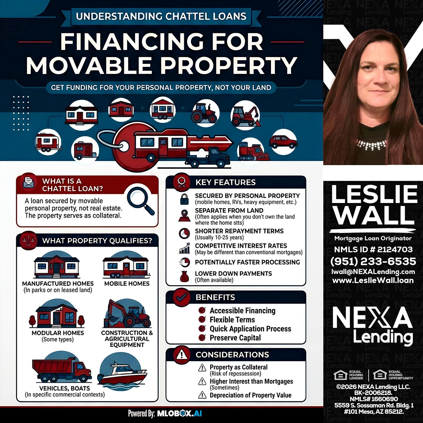 Chattel Loans - Leslie Wall -Mortgage Loan Originator