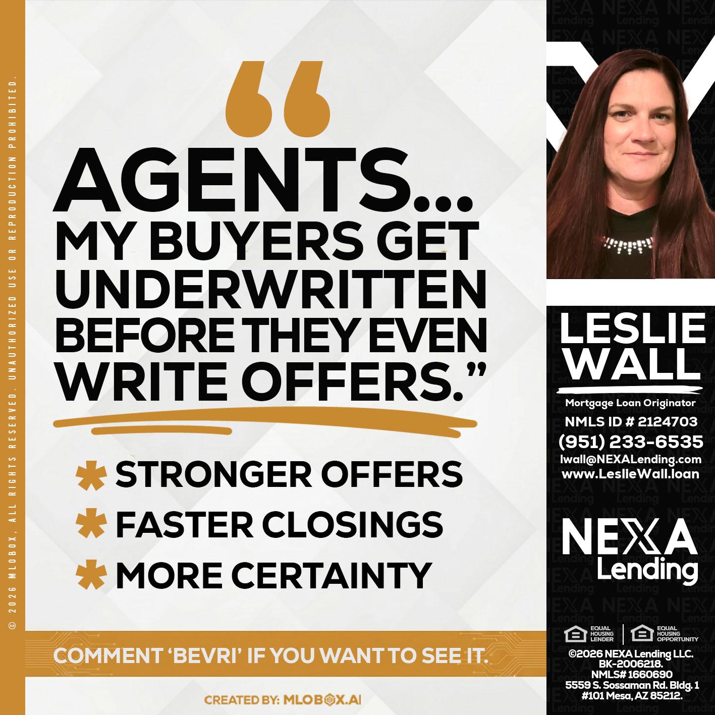 agents - Leslie Wall -Mortgage Loan Originator