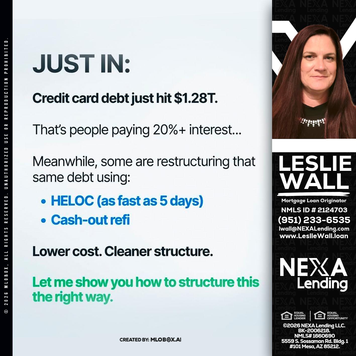 JUST IN - Leslie Wall -Mortgage Loan Originator