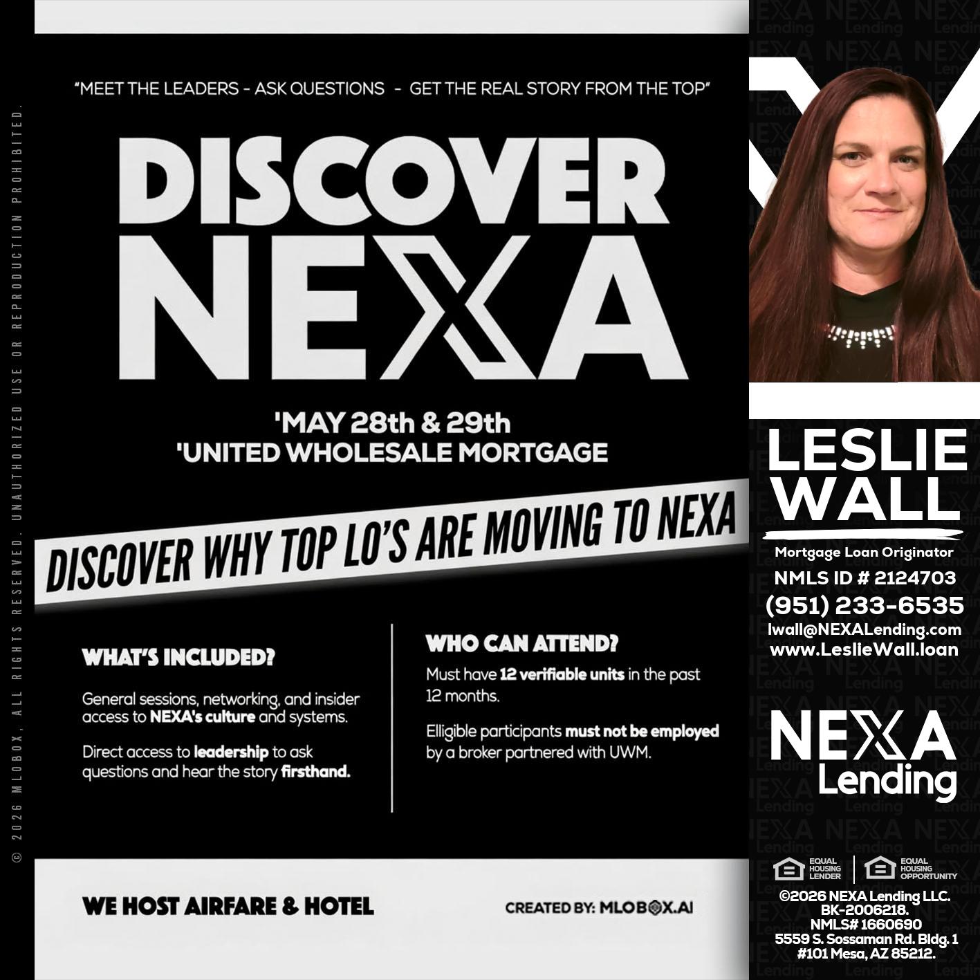 DISCOVER NEXA - Leslie Wall -Mortgage Loan Originator