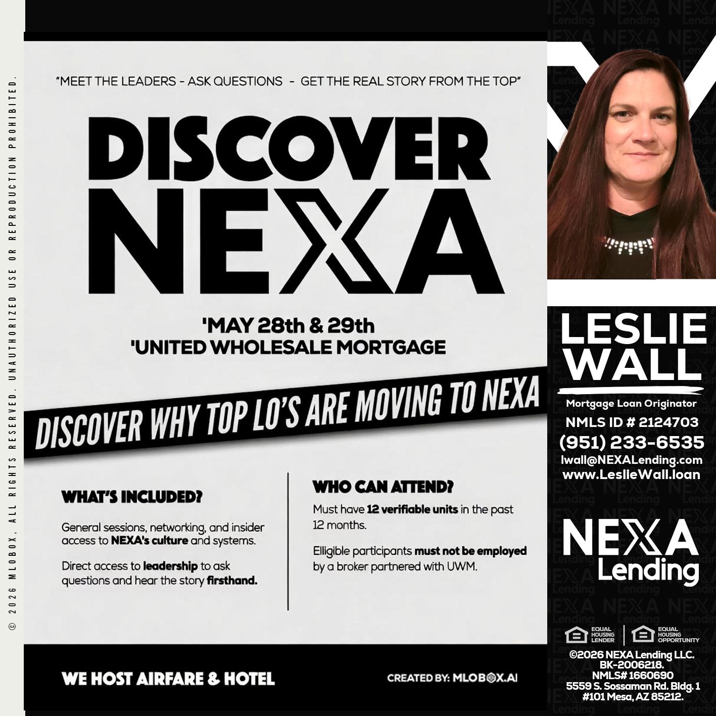 DISCOVER NEXA - Leslie Wall -Mortgage Loan Originator