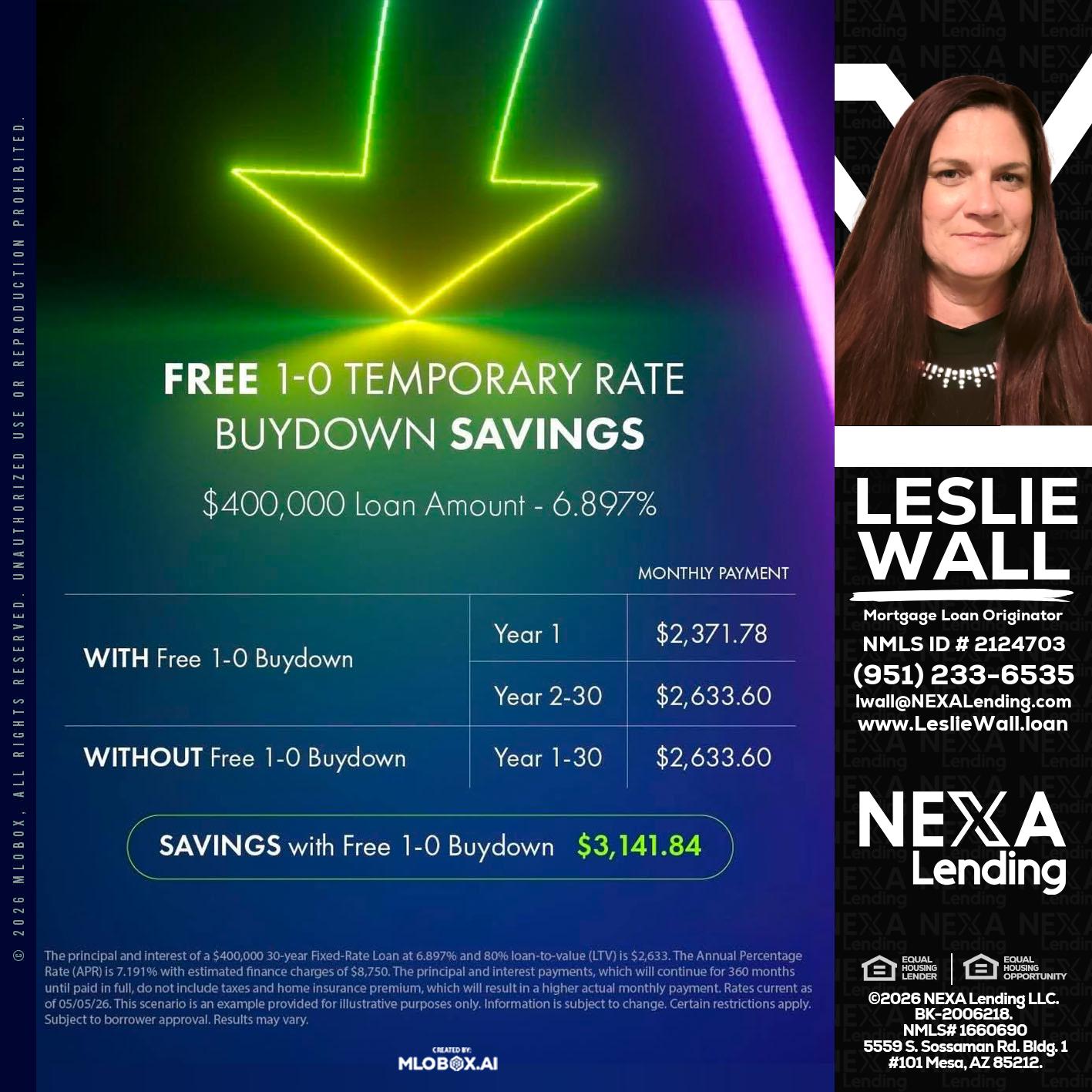 BUYDOWN - Leslie Wall -Mortgage Loan Originator