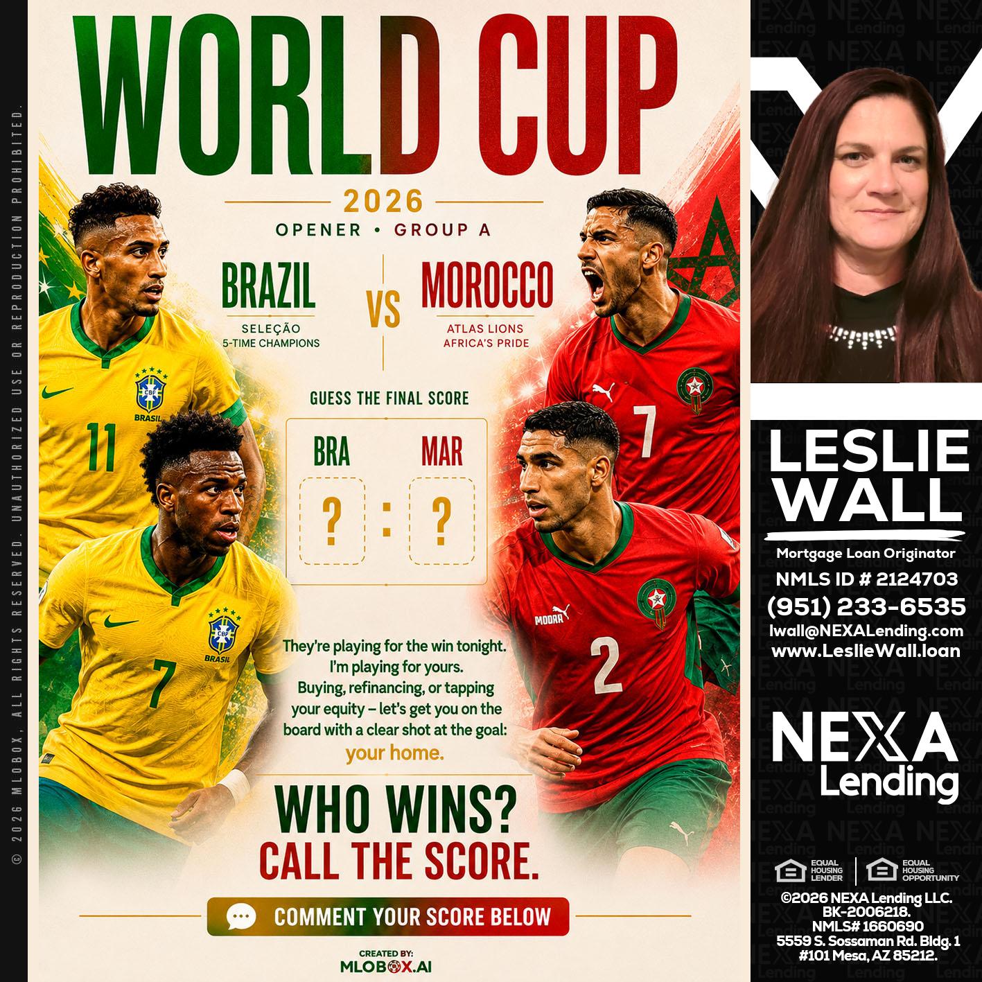 WORLD CUP - Leslie Wall -Mortgage Loan Originator