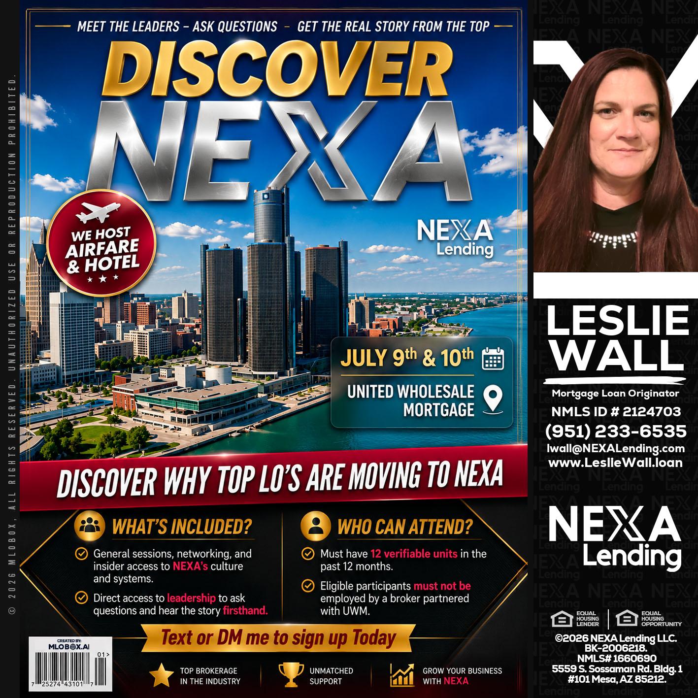 DISCOVER NEXA - Leslie Wall -Mortgage Loan Originator