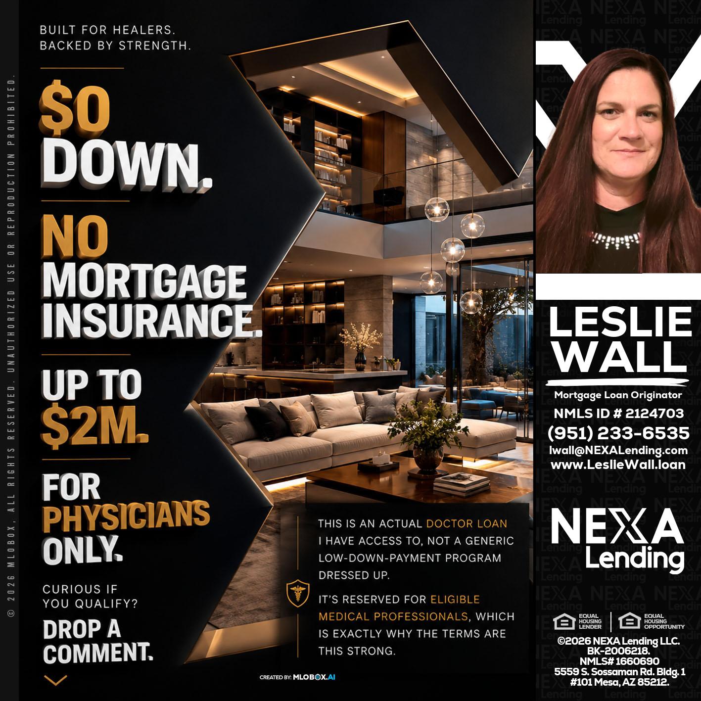 $0 DOWN - Leslie Wall -Mortgage Loan Originator