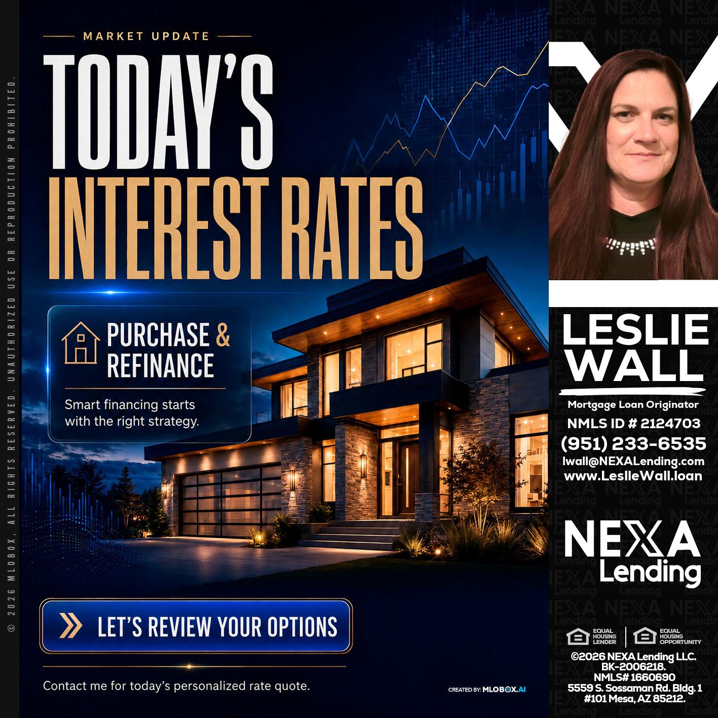 TODAYS RATES - Leslie Wall -Mortgage Loan Originator