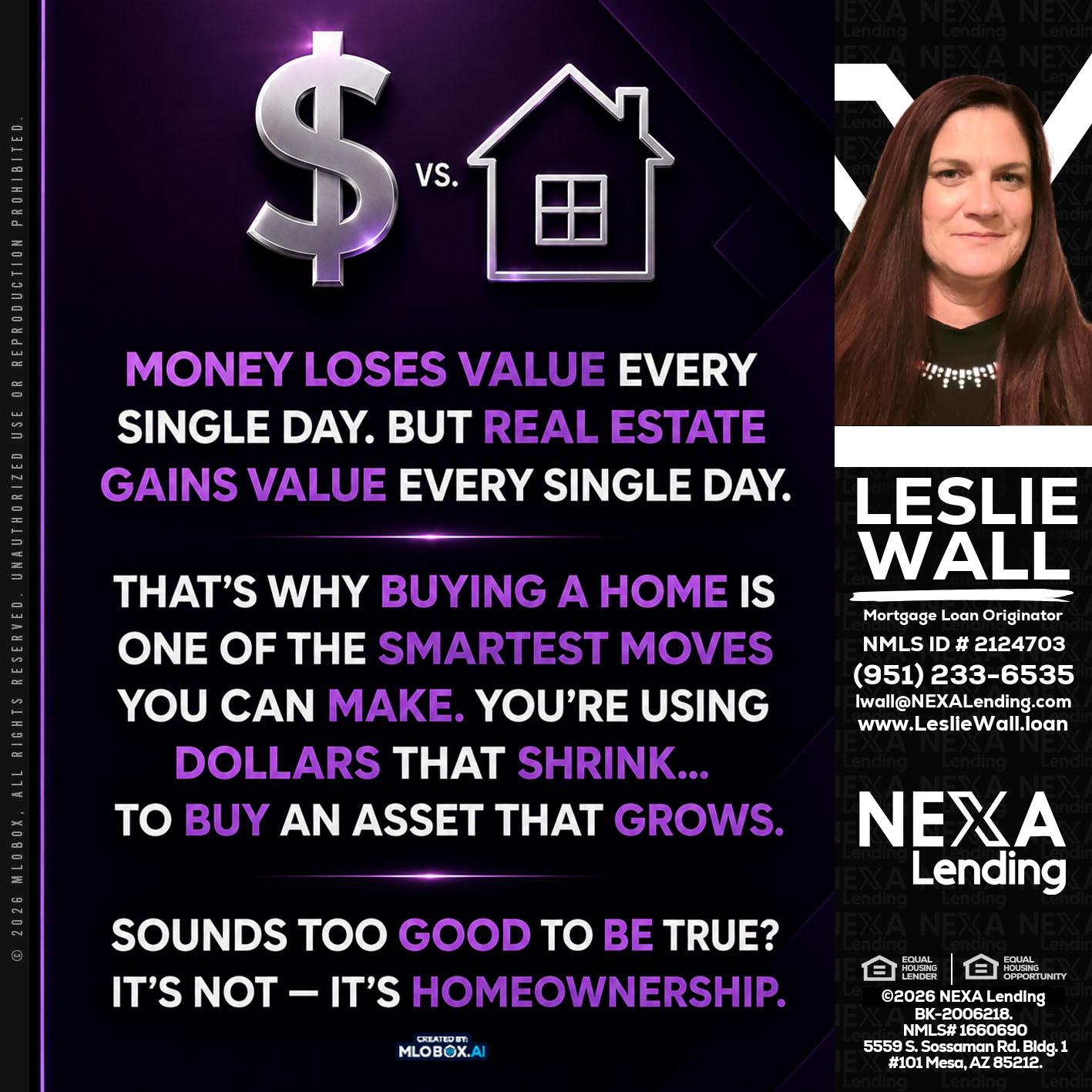 MONEY LOSES - Leslie Wall -Mortgage Loan Originator