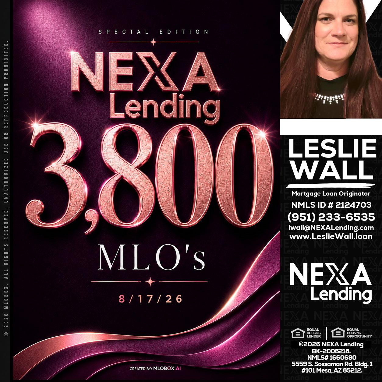 3800 MLOs - Leslie Wall -Mortgage Loan Originator