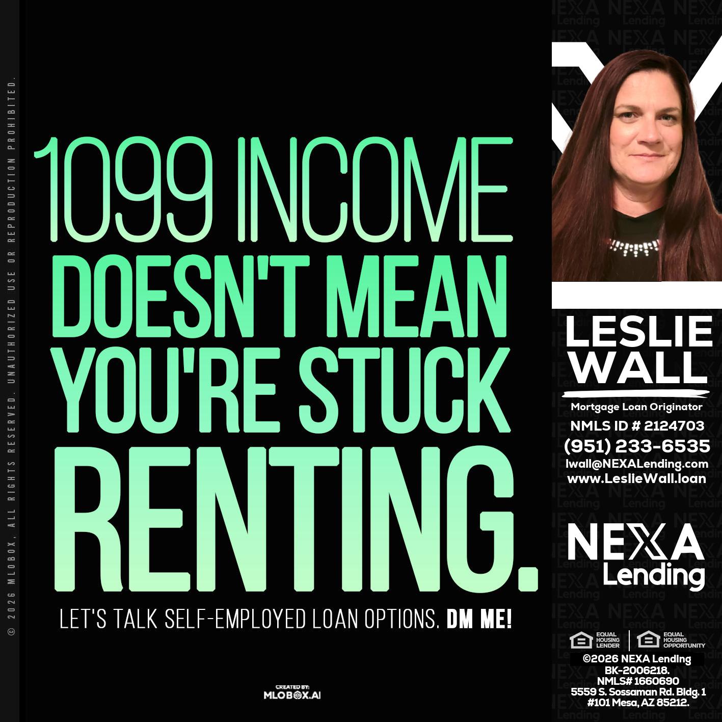 1099 income - Leslie Wall -Mortgage Loan Originator