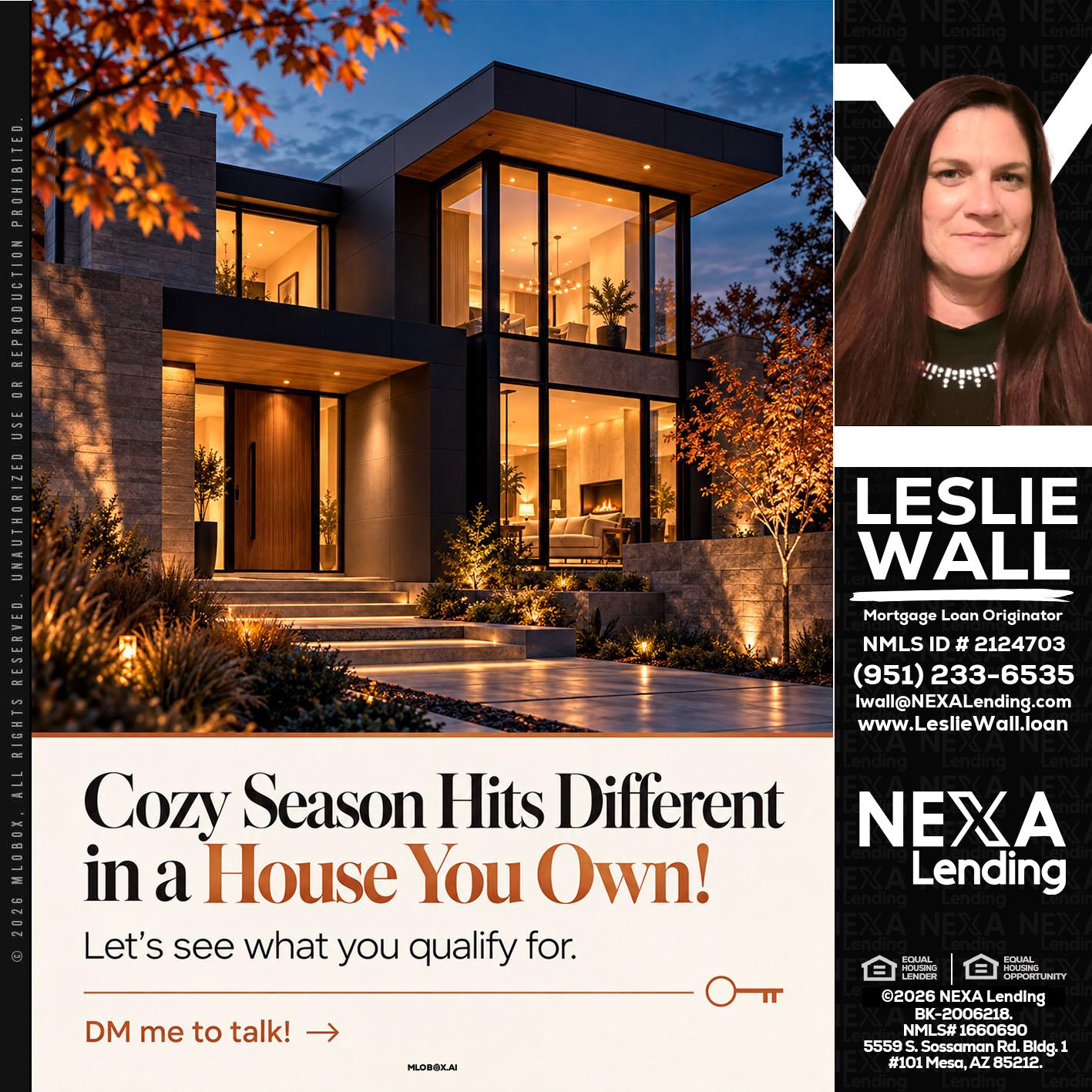 COZY SEASON - Leslie Wall -Mortgage Loan Originator